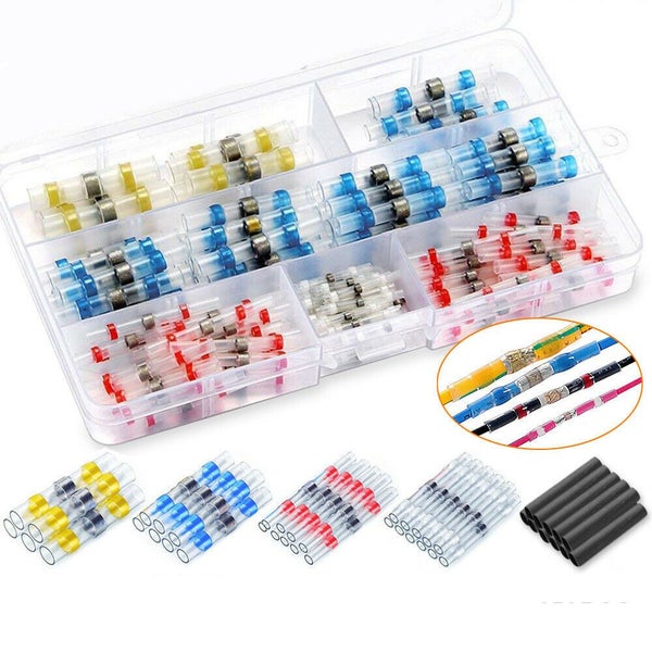 250pcs Waterproof Solder Seal Sleeve Heat Shrink Butt Wire Connectors Terminals Carousel 4