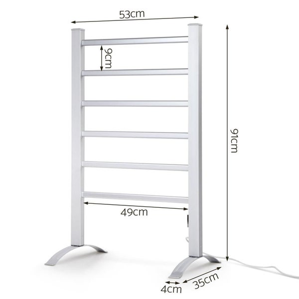 Devanti Electric Heated Towel Rail Rails Warmer Rack Aluminium Bar Bathroom Carousel 2