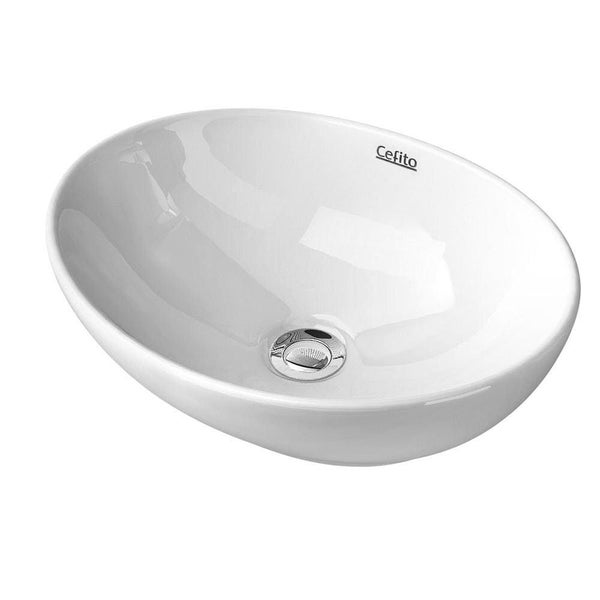 Goslash Picks Cefito Ceramic Oval Sink Bowl - White Carousel 1