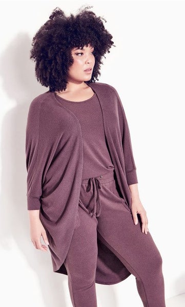 ZIM & ZOE Plum Super Soft Cardigan ~ Size 22-24 Carousel 3