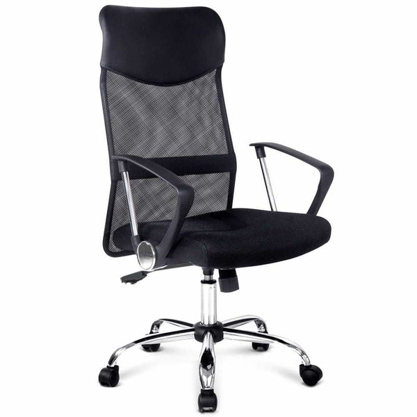Pu Leather Mesh High Back Office Chair - Black Carousel 1