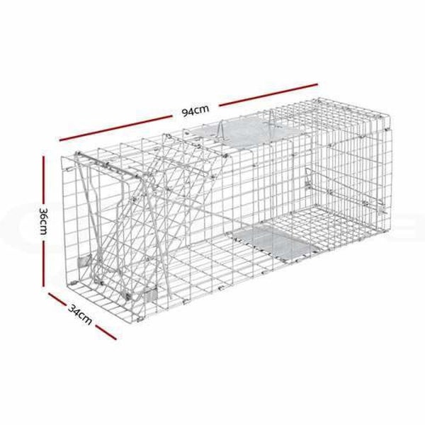Humane Animal Trap Cage 94 x 34 x 36cm - Silver Carousel 2