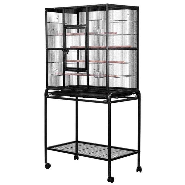 I.pet Bird Cage Pet Cages Aviary 144cm Large Travel Stand Budgie Parrot Toys Carousel 1
