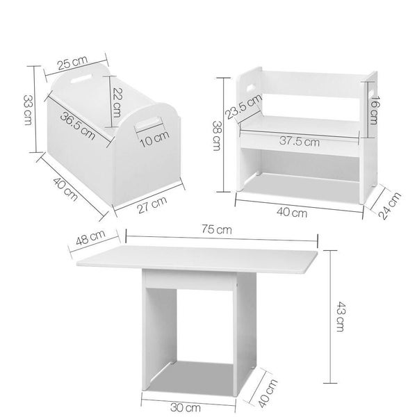 Keezi Kids Multi-function Table and Chair Hidden Storage Box Toy Activity Desk Carousel 2