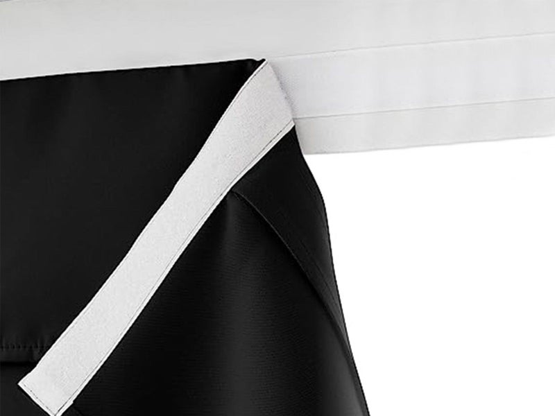 Pair of Self Adhesive Privacy Door Curtains Thermal Window Curtain Panel Black Carousel 3