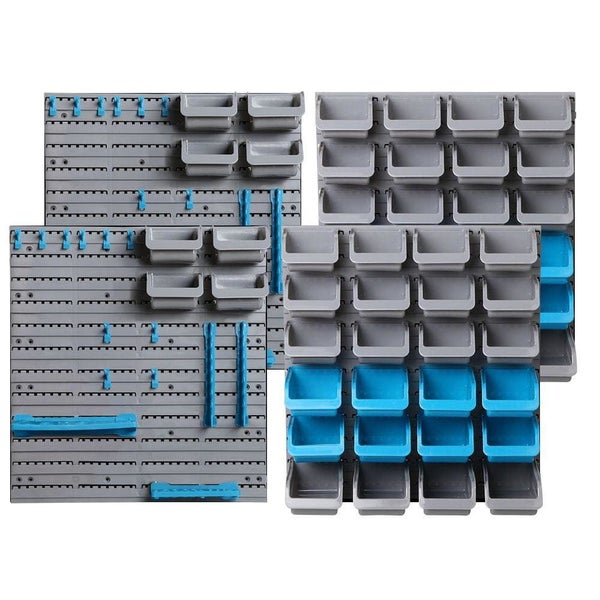 Giantz 88 Parts Wall-mounted Storage Bin Rack Tool Garage Shelving Organiser Box Carousel 1