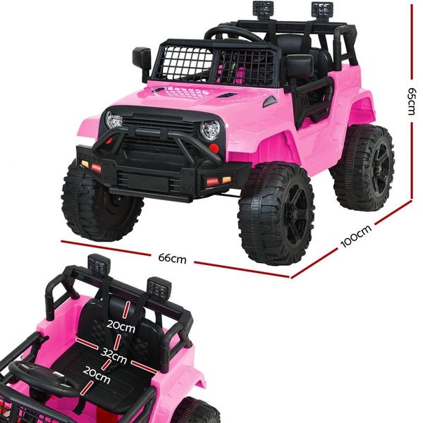 Rigo Kids Ride on Car Electric 12v Car Toys Jeep Battery Remote Control Pink Carousel 2