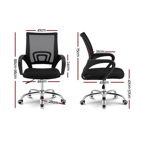 Artiss Office Chair Gaming Chair Computer Mesh Chairs Executive Mid Back Black Carousel 2