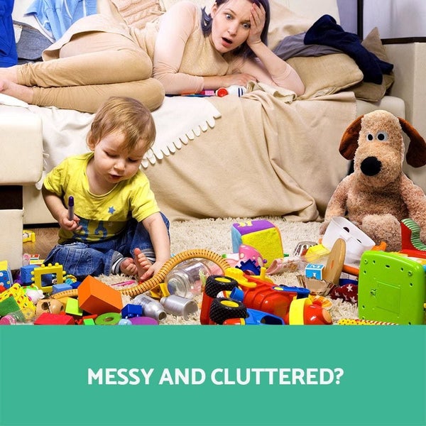 Keezi 12 Plastic Bins Kids Toy Organiser Box Bookshelf Storage Children Rack Carousel 2