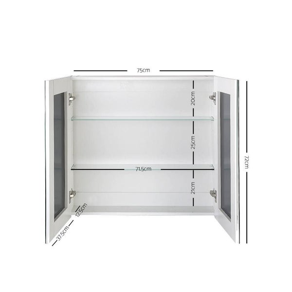 Cefito Bathroom Vanity Mirror with Storage Cabinet - White62930702822402111