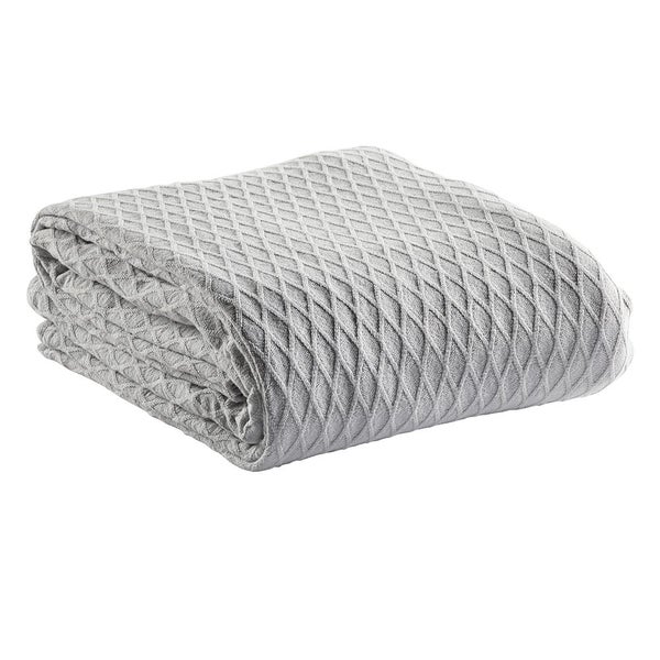 Bianca Gosford Blanket 100% Cotton Sofa Home Bedding Silver Single Double Bed Carousel 1