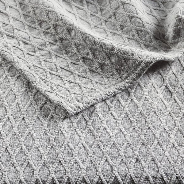 Bianca Gosford Blanket 100% Cotton Sofa Home Bedding Silver Single Double Bed Carousel 2