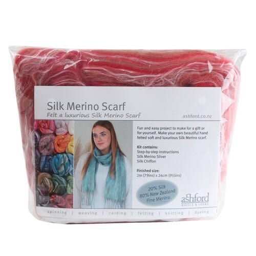 Ashford Silk Merino Scarf Kit 099 Pomegranate Carousel 1