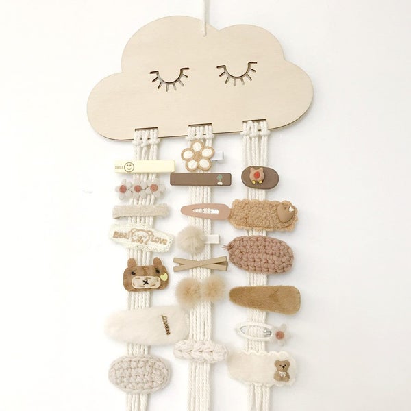 EW Nordic Style Solid Wood Cloud Style Accessories Princess Hairpin Carousel 1