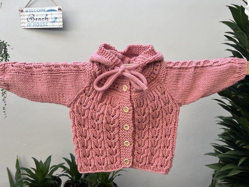 Knitting Pattern, Rug Me Up Hooded Jacket, Sizes 0-24 months Carousel 2