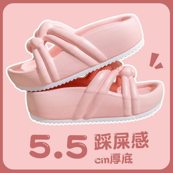 Platform Summer Shoes for Women High Heels 5.5CM Flip Flops Non-slip Carousel 2