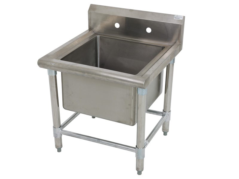 0.6m Stainless Steel Single Mop Sink with Splash Back Carousel 1