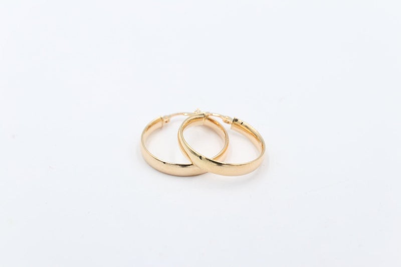 9ct Gold rounded side Hoops 200BC455-99 Carousel 2
