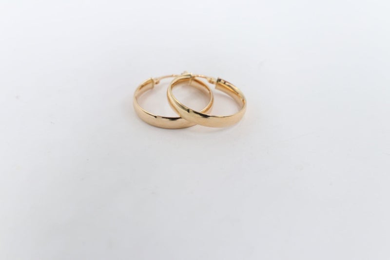 9ct Gold rounded side Hoops 200BC455-99 Carousel 4