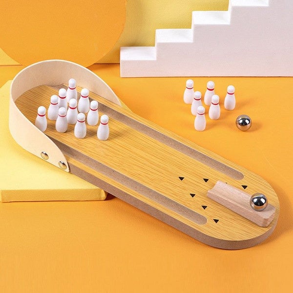NEW new Kids Wood Mini Bowling Ball Table Toys Party Toy Game *Sale NOW* Carousel 1