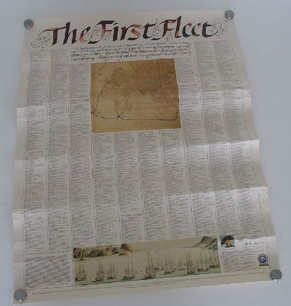 First Fleet Australia Bi Cent Settlers List Poster Carousel 1