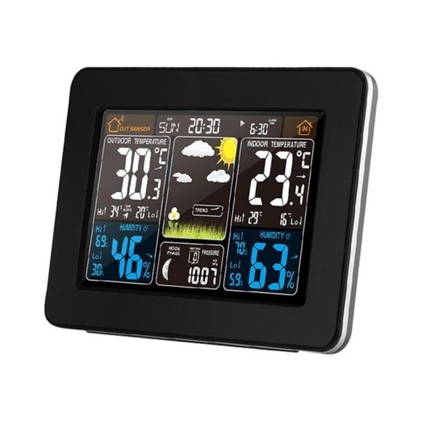 Vibe Geeks Lcd Display Weather Station Alarm Clock- Usb Powered Carousel 1