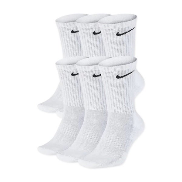 Nike Unisex Men's Women's Cotton Cushion Crew Socks 6-Pack - White Carousel 1