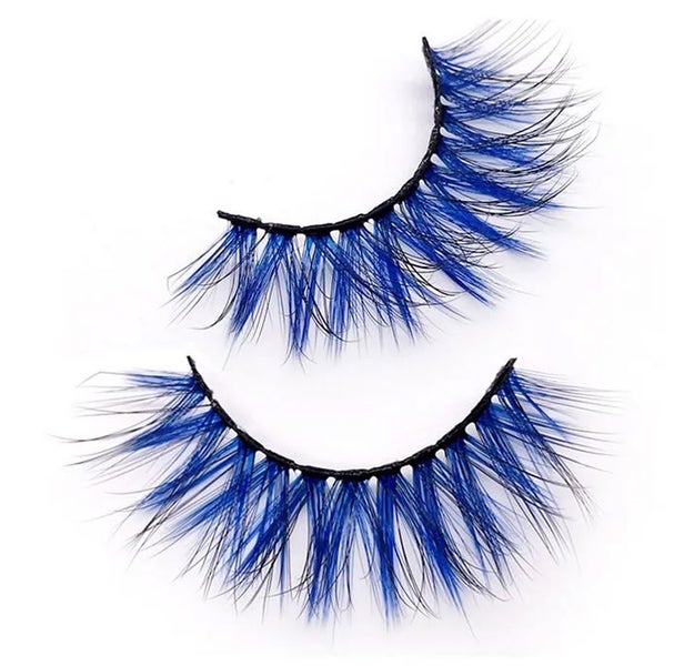 1 pair of blue exaggerated fashion nightclub makeup fake eyelashes Carousel 1