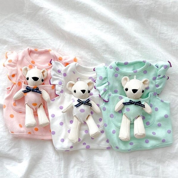 Doll Vest Pet Clothing Dogs Cartoon for Dog Clothes Small Costume Carousel 2