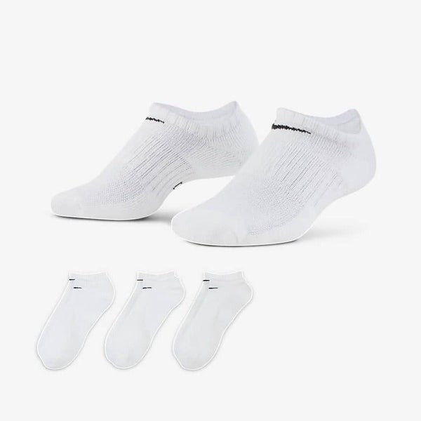 Nike Unisex Everyday Cotton Cushioned No Show Socks 3-Pack - White Carousel 1