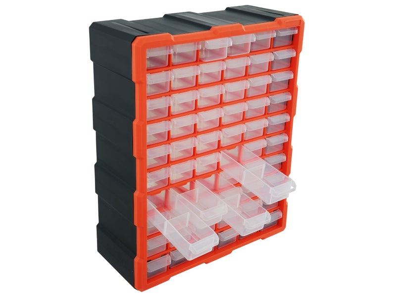60 Drawer Workshop Tool Storage Bin Chest - Freestanding or Wall Mounted Cabinet Carousel 2