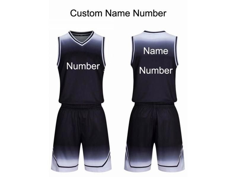 Men Child Gradient Basketball Jersey Shorts Sets Youth Top College Basketball Carousel 1