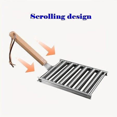 1pc Stainless Steel Hot Dog Rack, Sausage Roller Rack, Detachable Roasted Sausag Carousel 12