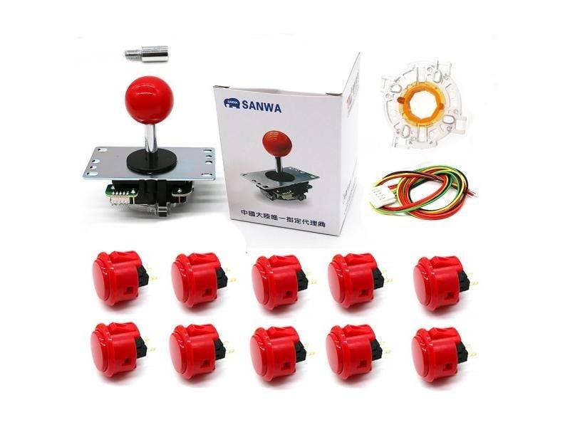 Sanwa Original Joystick 10 OBSF-30 Buttons Octagonal Gate Restrictor 1.5CM Carousel 2