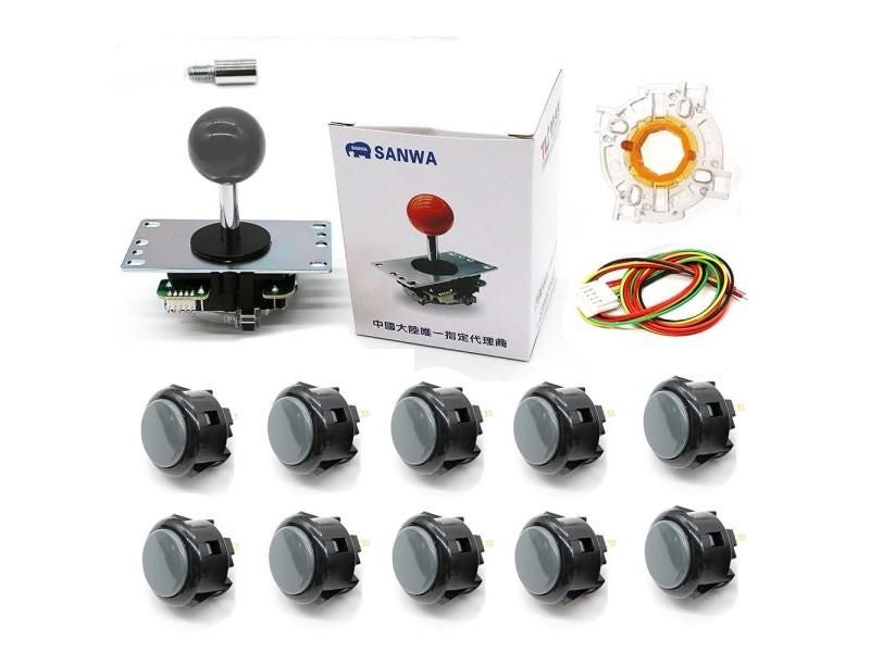 Sanwa Original Joystick 10 OBSF-30 Buttons Octagonal Gate Restrictor 1.5CM Carousel 1