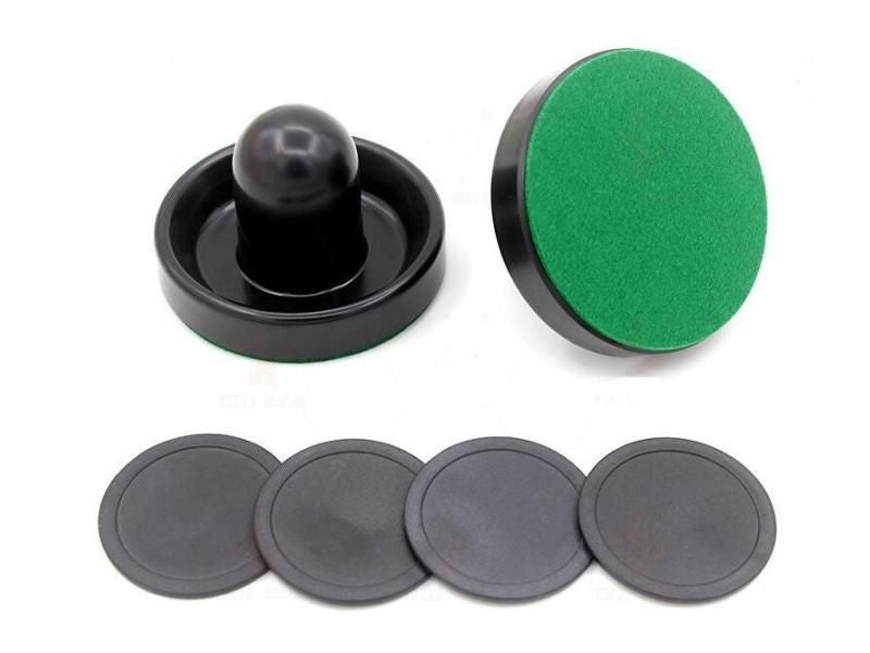 1 Set ABS Air Hockey Disc Accessories Batting Tool With Pucks Pusher Mallet Carousel 1
