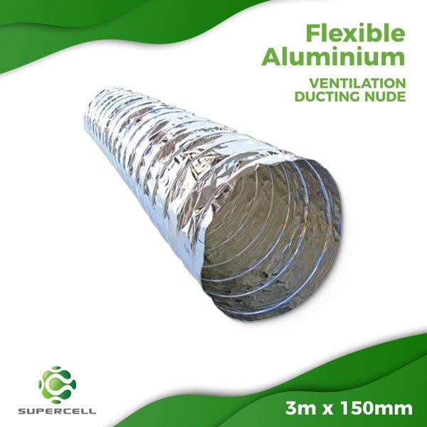 V 3m x 150mm FLEXIBLE ALUMINIUM VENTILATION DUCTING NUDE Carousel 1
