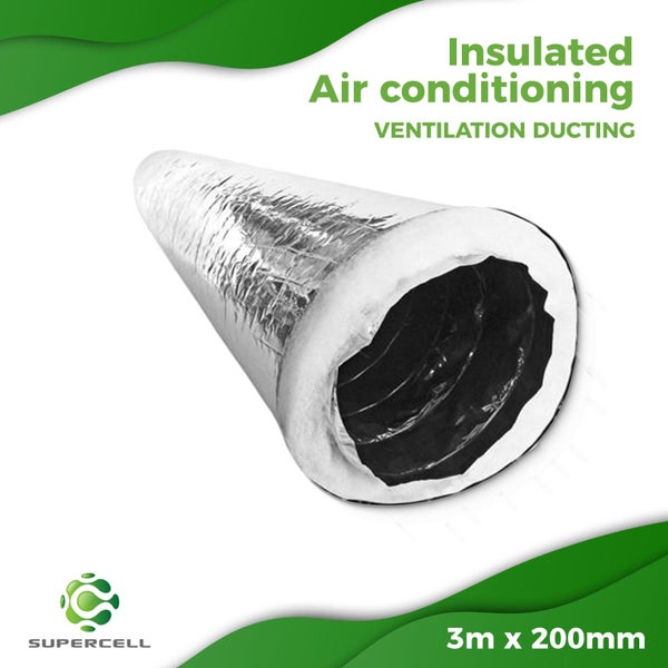 V 3m x 200mm INSULATED AIR CONDITIONING, VENTILATION DUCTING Carousel 1