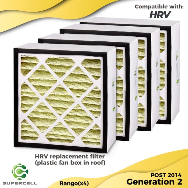 HRV RANGO 4 x FILTERS (Plastic Fan Box) Generation 2 F8 compatible Carousel 1