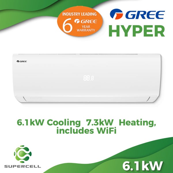 Gree Hyper 6.1kW Cooling 7.3kW Heating, includes WiFi Carousel 1