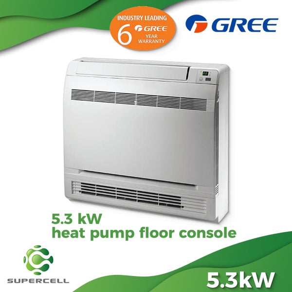 5.3 kW Gree heat pump floor console. Carousel 1