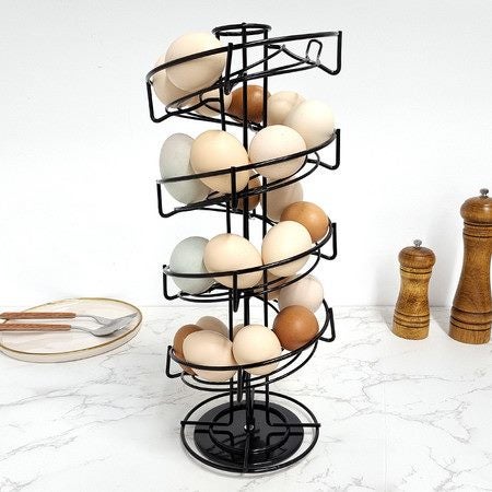 Metal Egg Storage Rack Skelter Dispenser Display Stand Carousel 10