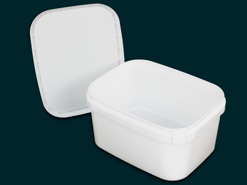 4L Food Grade Plastic Tub with Tamper Evident Lid - White Carousel 2