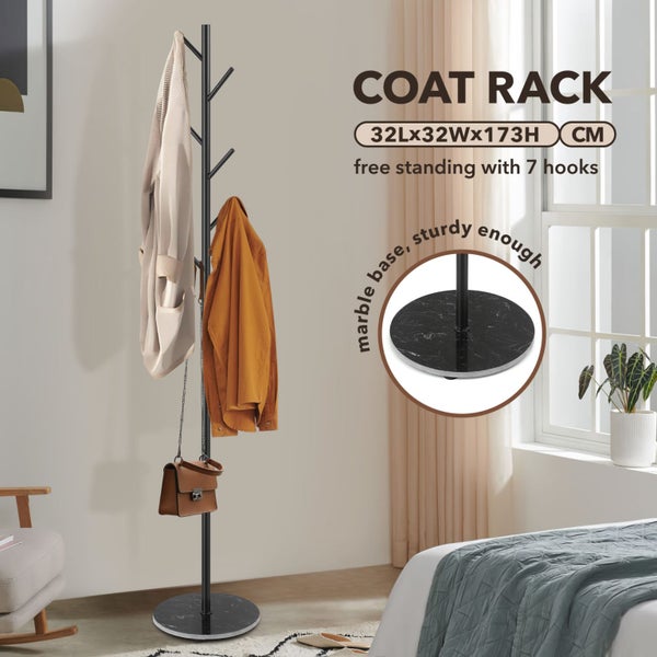 Coat Garment Rack Hall Storage Stand Shelf Hook Hanger Hat Holder Carousel 1