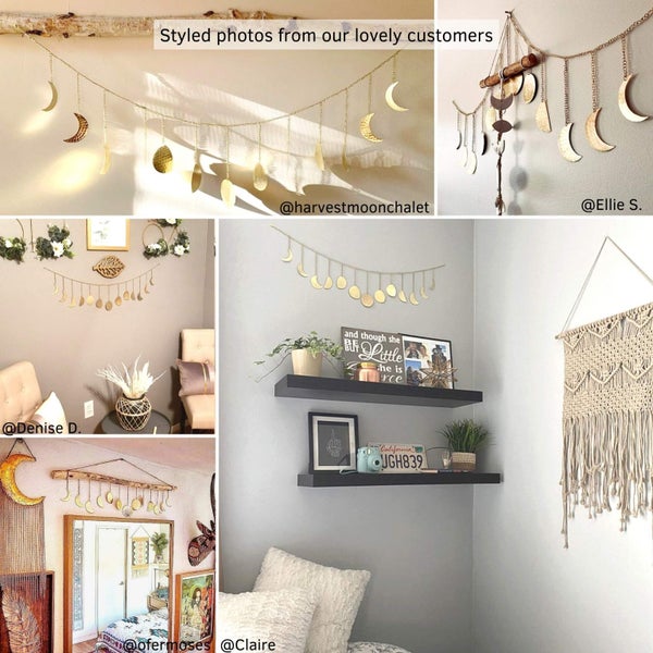 Moon Phase Metal Wall Decor Nordic Aesthetic Room Decoration Gold Carousel 6