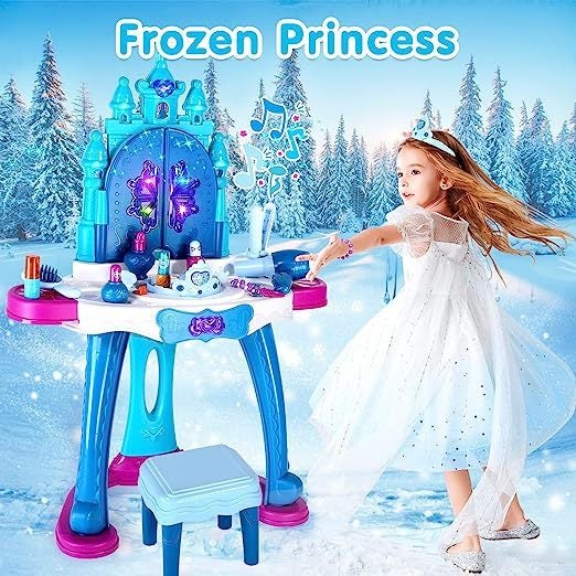 KIDS VANITY DRESSING TABLE MAKEUP TOY SET FASHION AND MAKEUP