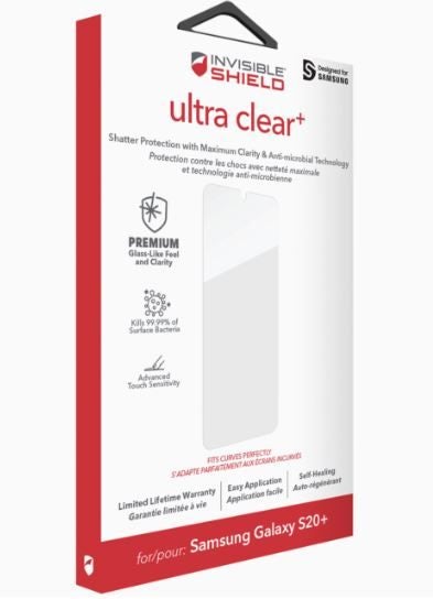 ZAGG InvisibleShield Ultra Clear+ Samsung Galaxy S20+(PLUS 6.7") ScreenProtector Carousel 1
