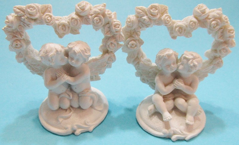 Set of 2 cherub heart ornaments Carousel 1