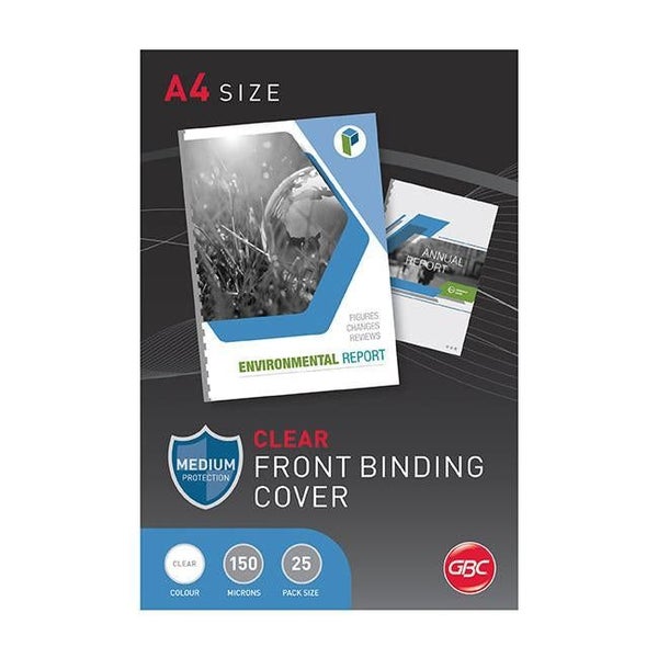 Gbc binding cover a4 150 micron clear pk25 Carousel 1