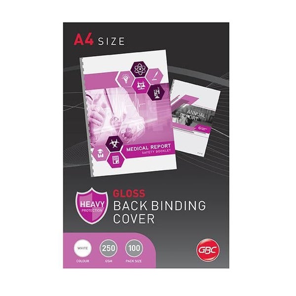 Gbc binding cover a4 gloss white pk100 Carousel 1